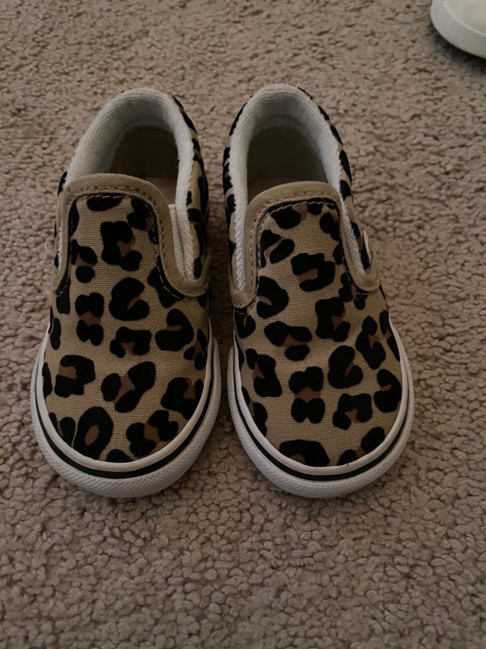 Vans Toddler Leopard Slip-On Sneakers - Tan & Black